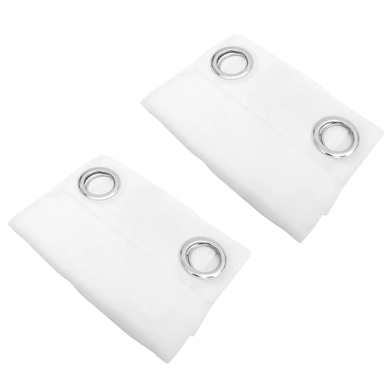 2 Pezzi Tende Trasparenti Bianche in Tessuto Gaze, Drappeggio Estetico per Finestre di Casa, Protezione della Privacy per Sala da Pranzo