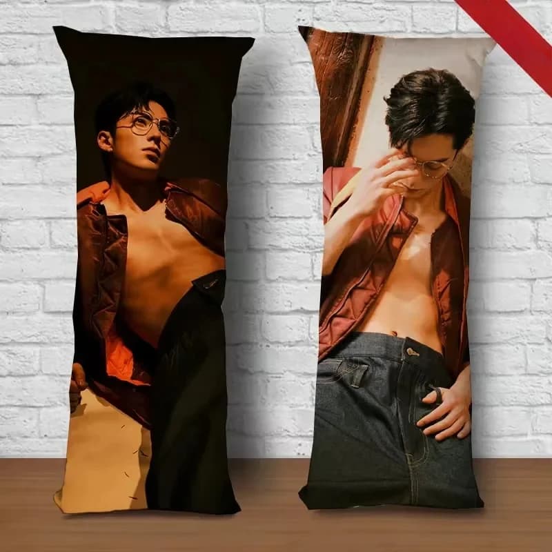 1pc Wang Hedi Human Shape Cushion Cover Polyester Cushion Cover, Throw Pillow Cover, Bedroom Accessories, Sofa Cushion Cover