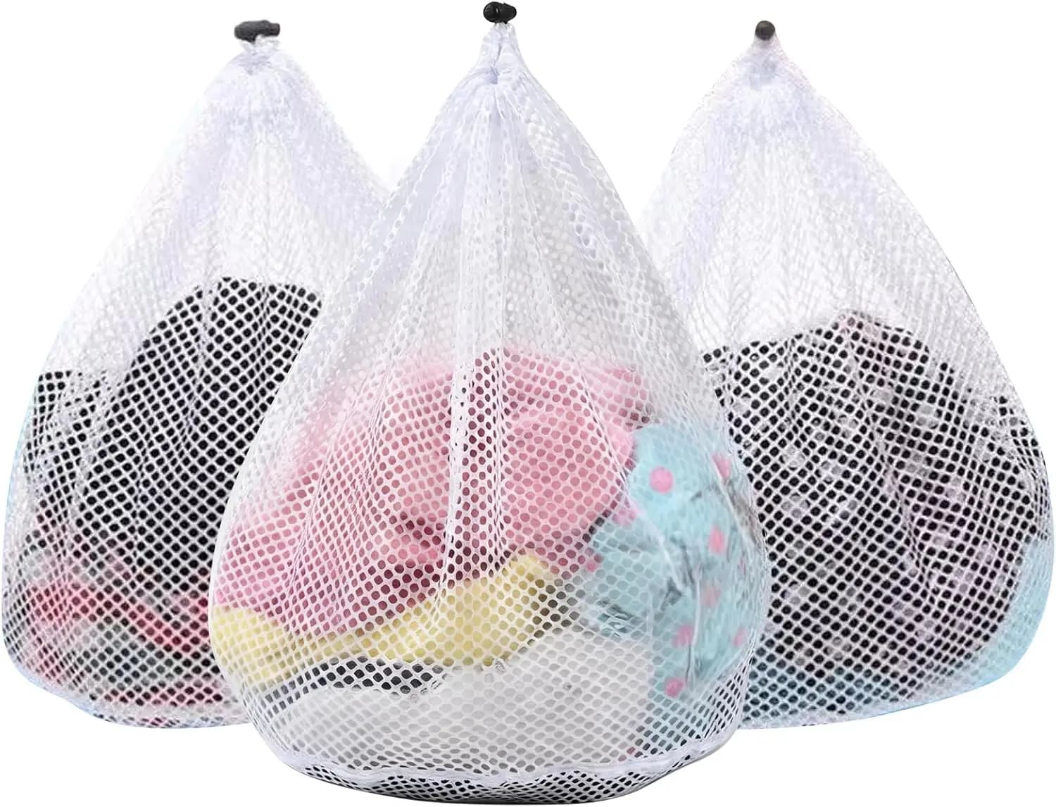 Sacchi per Bucato in Rete Jumbo, Confezione da 3, 28x26 Pollici, Resistenti per Capi Delicati, Biancheria da Letto e Giocattoli
