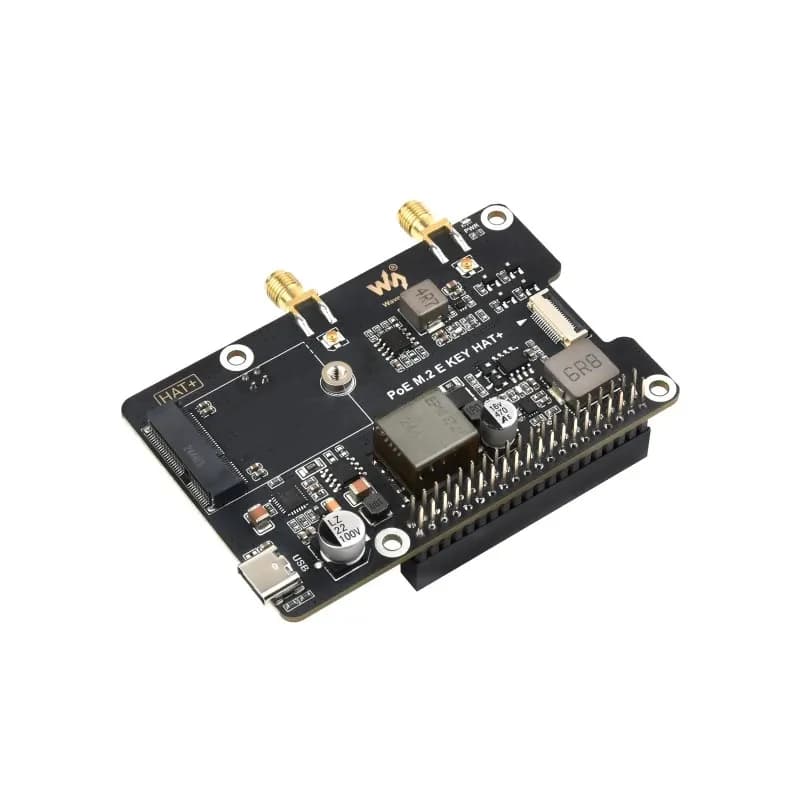 Adattatore PCIe a M.2 E KEY con funzione PoE per Raspberry Pi 5, compatibile con schede di rete wireless NGFF