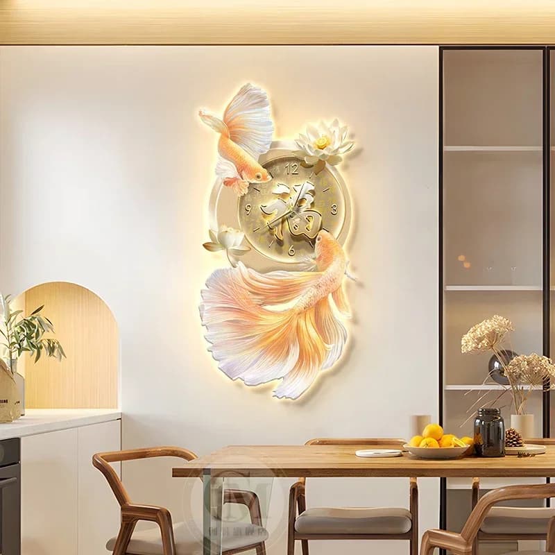 Orologi da Parete Europei a LED, Design Silenzioso ed Estetico per Cucina, Orologio da Parete alla Moda per Ristorante, Decorazione Rilassante