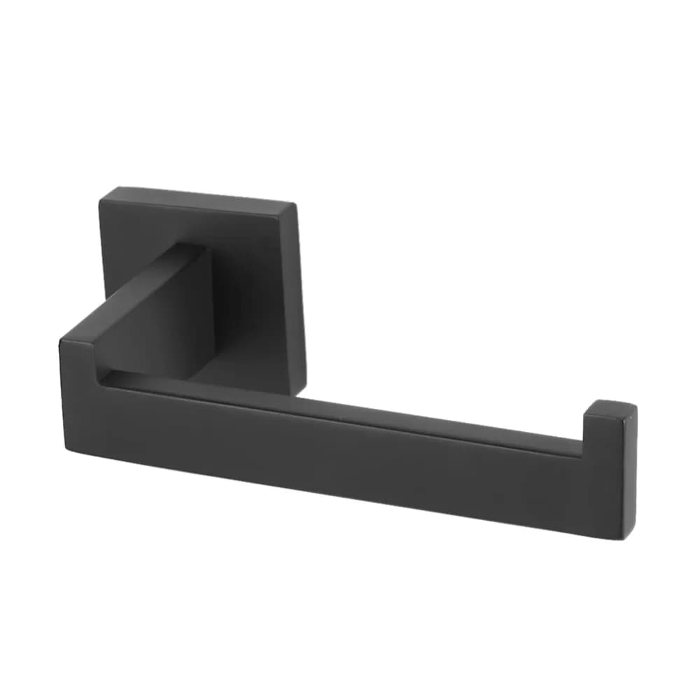 Black Toilet Paper Holder Stainless Steel Square Style Toilet Roll Holder Shelf Wall Mounted Rustproof Toilet Roll Holder