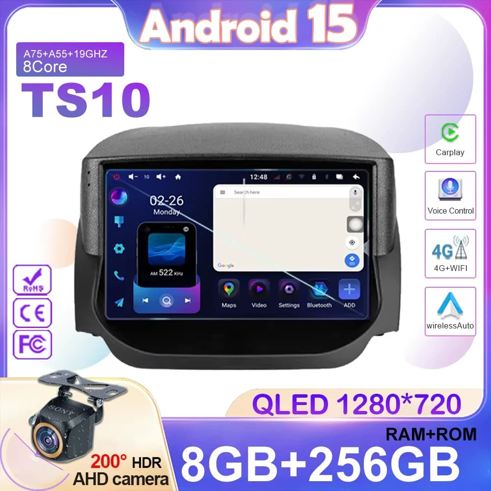 Android 15 Carplay Auto Per Ford EcoSport Eco Sport 2014 2015 2016 2017 2018 Multimediale Auto Radio Lettore Video BT + 4G DSP Stereo