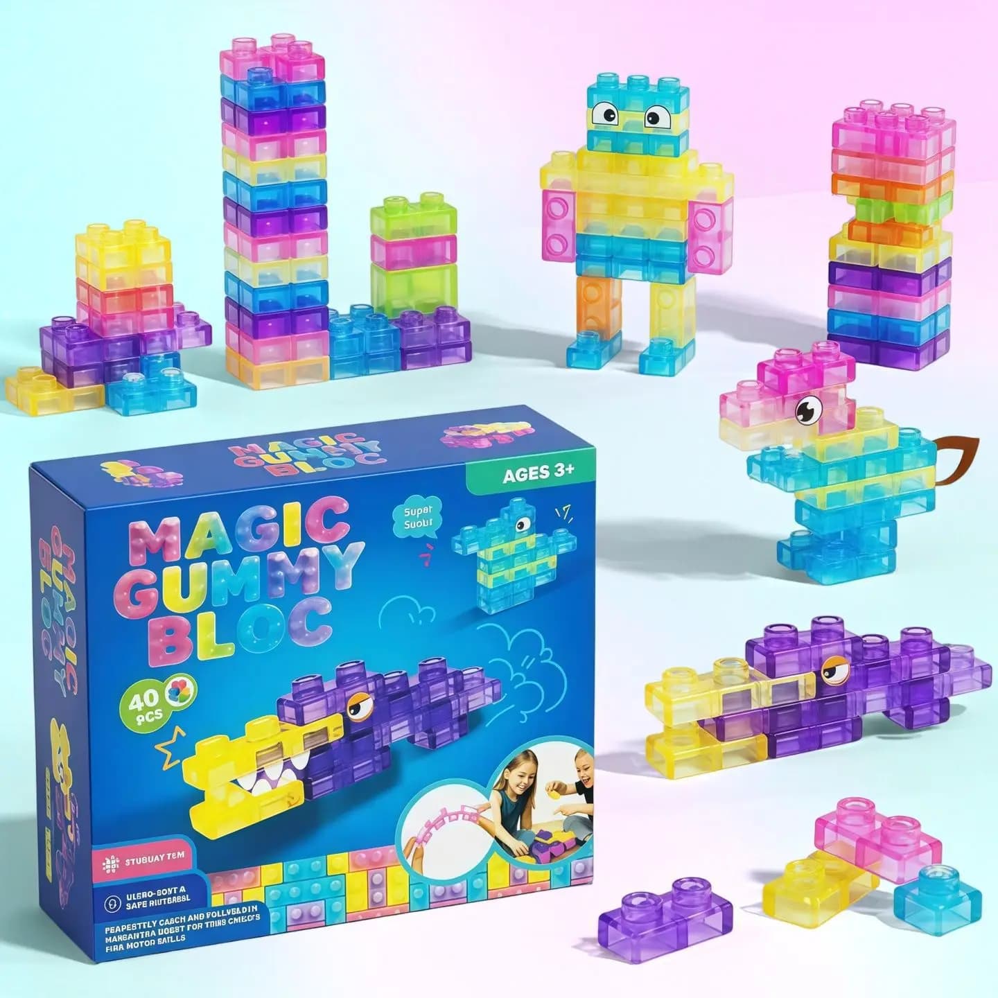 Blocchi di Costruzione in Gomma Morbida Colorati, Puzzle Interattivo per Bambini, Giocattolo Educativo da Assemblare, Regalo di Compleanno