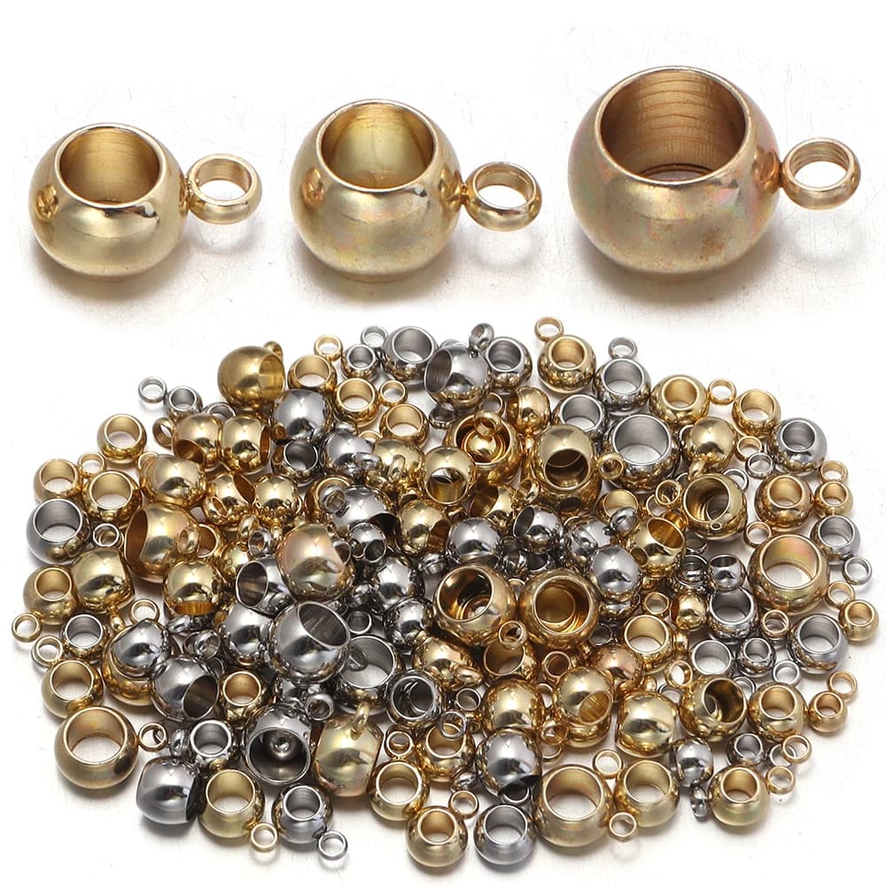 5-10pcs Stainless Steel Spacer Beads Pendant Charms Clasp Bail Beads Connector For DIY Jewelry Making Bracelet Necklace Findings
