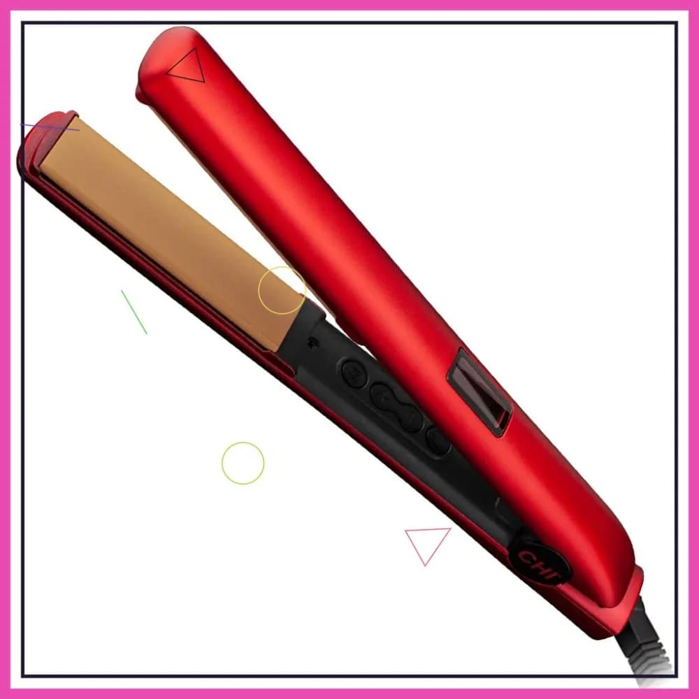 Piastra per Capelli in Ceramica Originale 1'', Calore Uniforme per Meno Danni, Rosso Rubino, Risultati Lisci e Brillanti
