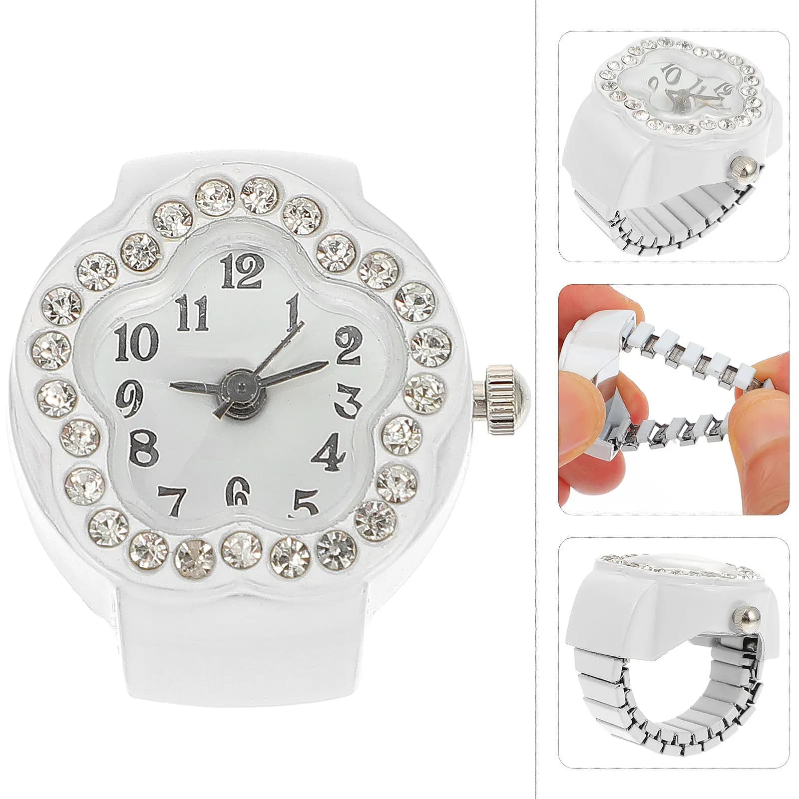 1pc Diamond Decorative For Women Unique Fashion Women Watch Casual Finger Electronic Watch Shiny Fashion Lady Timepiece