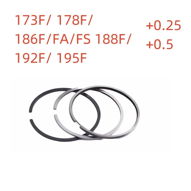 Anello del Pistone Aumentato di 0,25 o 0,5 per Motori Diesel Raffreddati ad Aria KD173F 178F 186FA F 188F 192F 195F