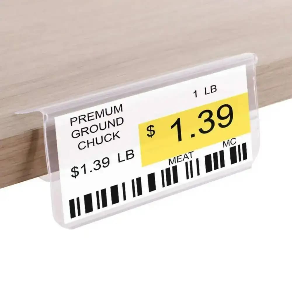 30 Pezzi Clip per Etichette da 4x8mm per Espositori in Legno, Porta Prezzi con Clip per Spessore 20-25mm