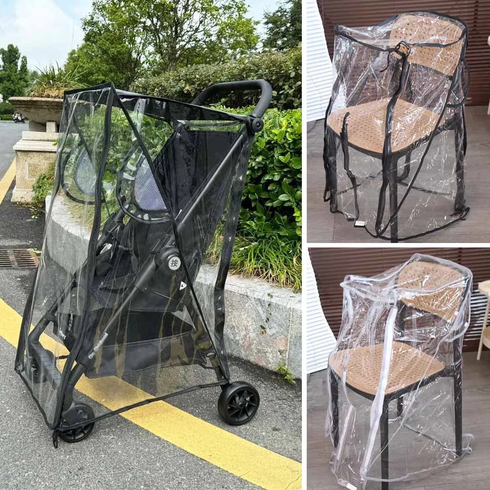 Passeggino trasparente per ombrellone Copertura antipioggia Antivento Tasca impermeabile per passeggino Copertura antipioggia Vista nobilosta