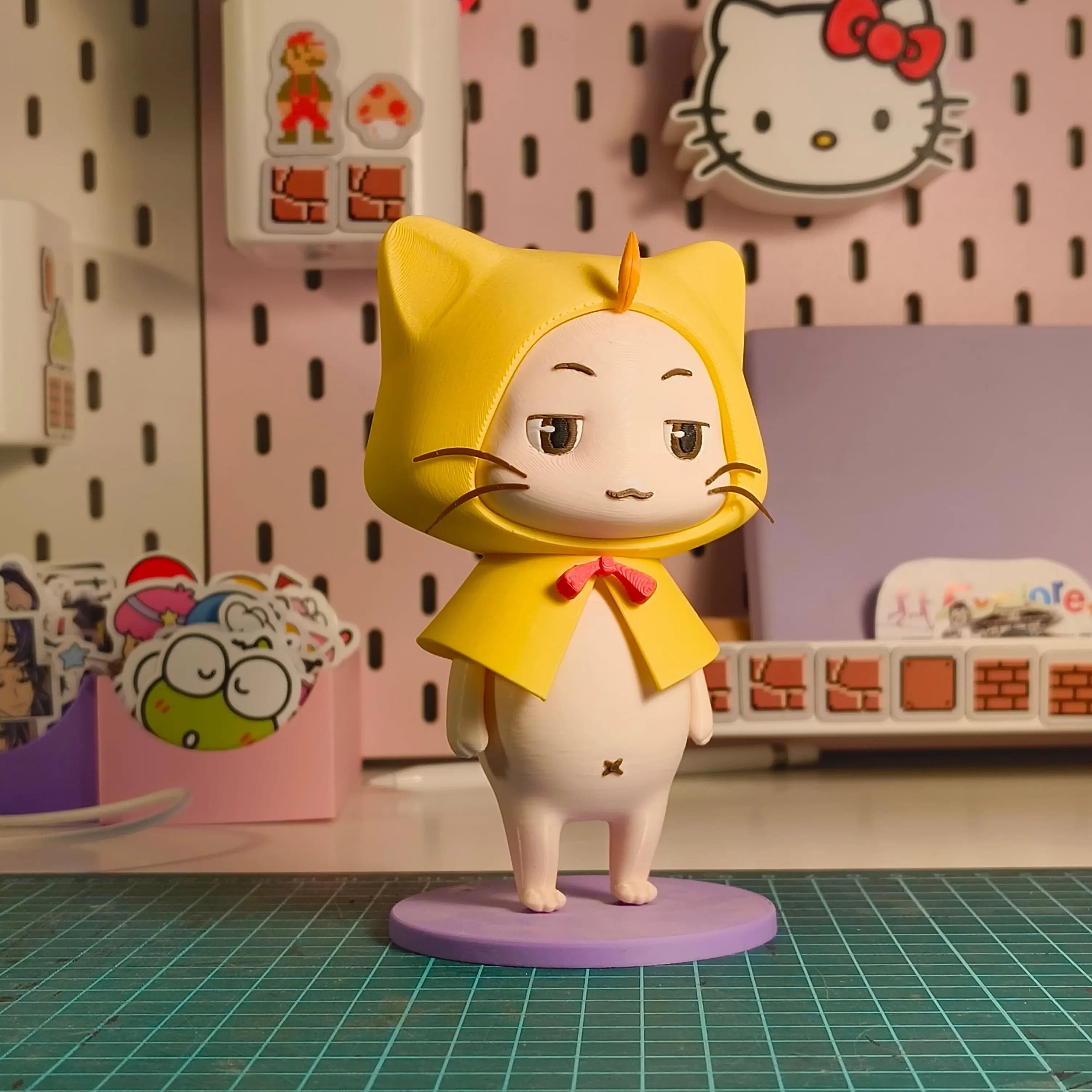 Momo Infinity Nikki Game Character Figure Yellow Cat Cloak Design Collectible Model Statue Desktop Display Action Figures Gift