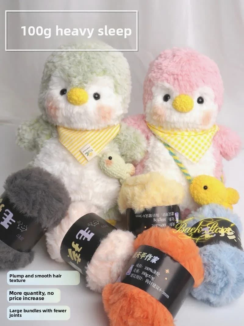 100g imitazione pelliccia di visone filato imitazione pelliccia filato grosso uncinetto tessuto a mano asta ago peluche lana pelliccia animale marino bambola lana