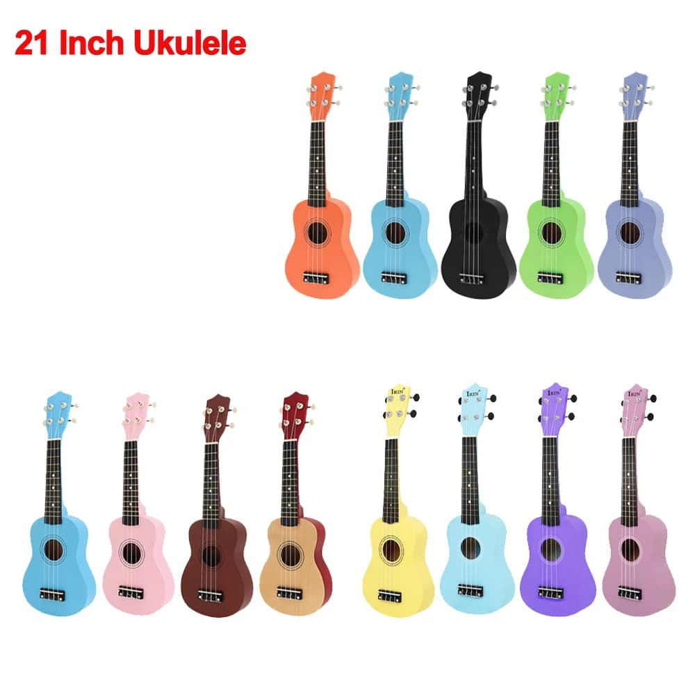 1 PC 21 pollici Soprano Ukelele Basswood Colore puro 4 corde Strumento musicale tono puro