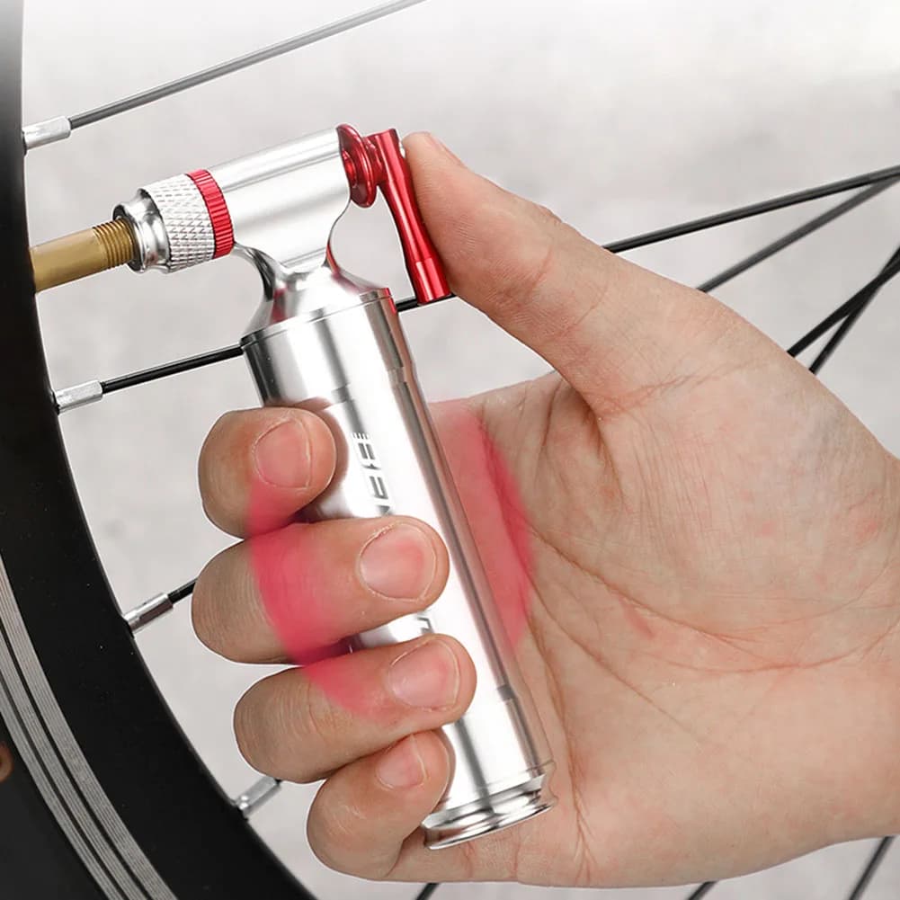 Gonfiatore CO2 per Bicicletta con Valvola Schrader e Mini Pompa in Lega di Alluminio, Accessori per Ciclismo