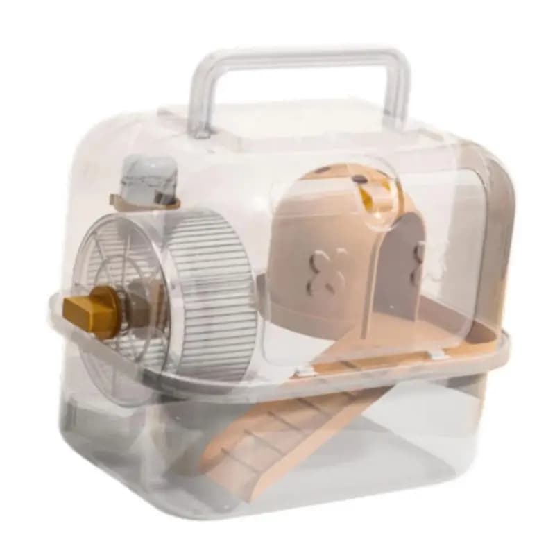 AT21-Case For Hamster Squirrel Pet Cage Carrier, Portable Breathable Small Animal Handbag For Outdoor Travel Standard Set (Orang