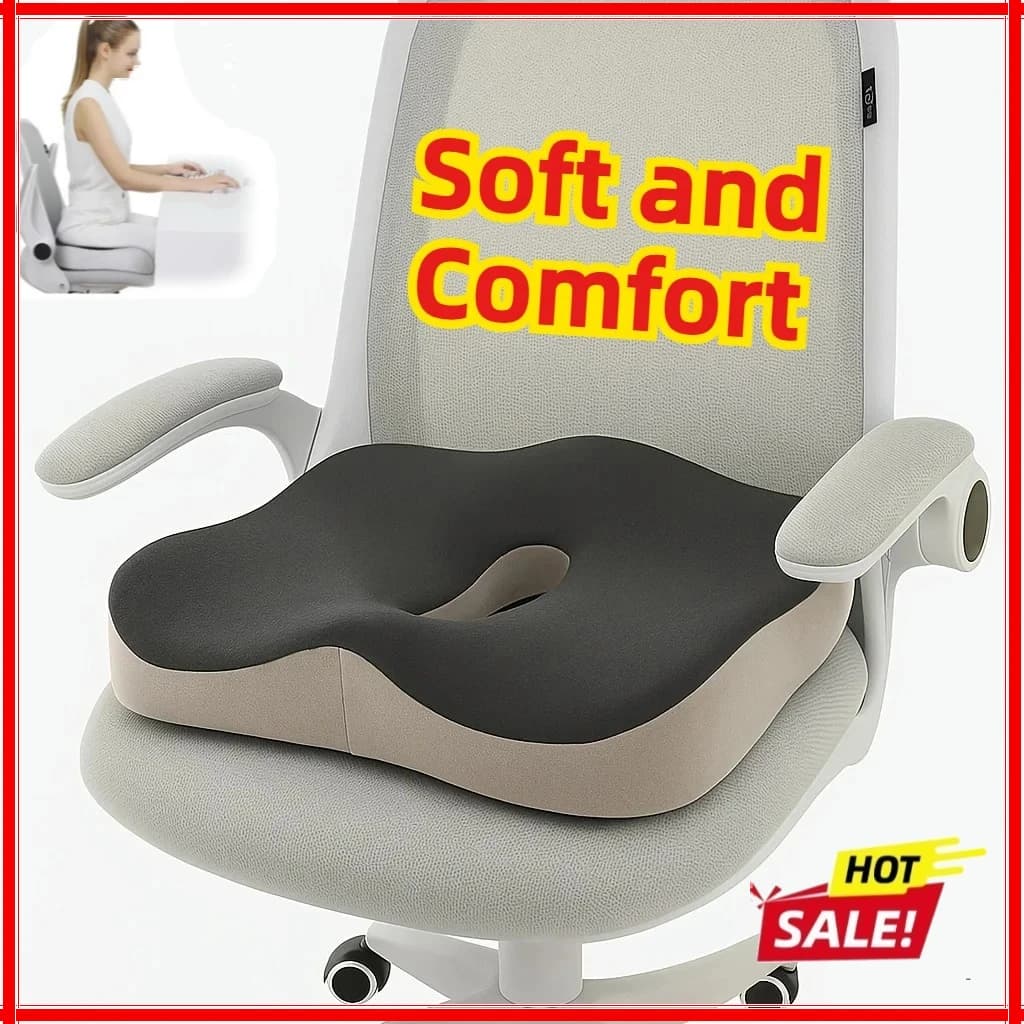 Cuscino per Seduta in Memory Foam - Supporto Ergonomico 3D | Verde chiaro e grigio, poliestere lavabile, accessori essenziali per auto/ufficio
