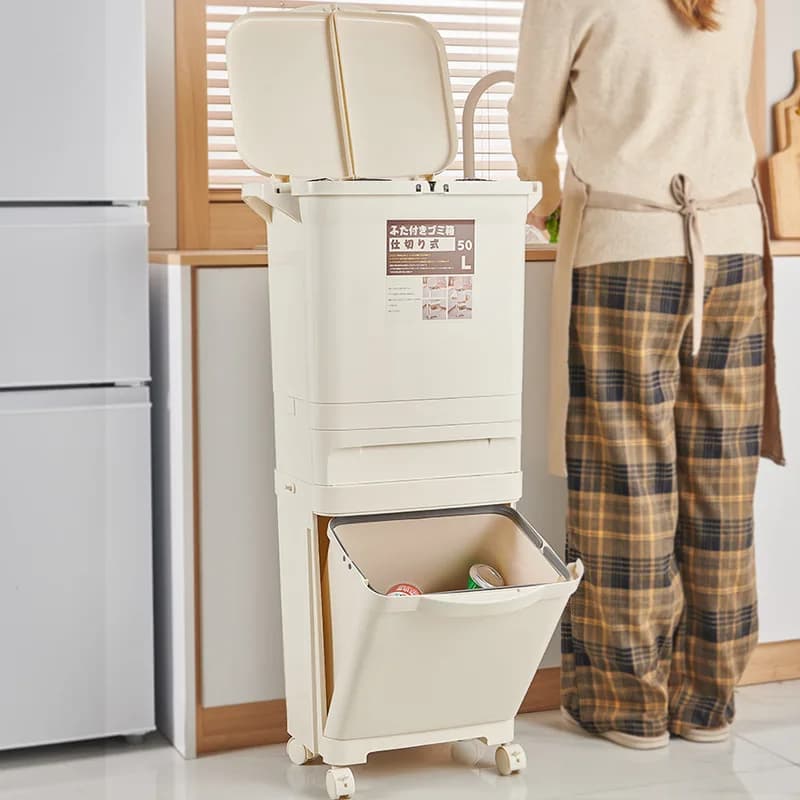 38/42/45/50L ruota universale per uso domestico staccabile accessori da cucina ergonomici inodore pattumiera