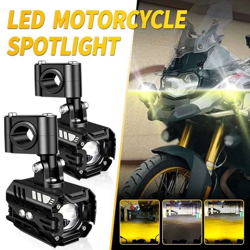 For BMW F800S F 800 S 2006-2011 Dual Color White & Yellow Motorcycle LED Spotlights High Bright External Lights for Night Safety