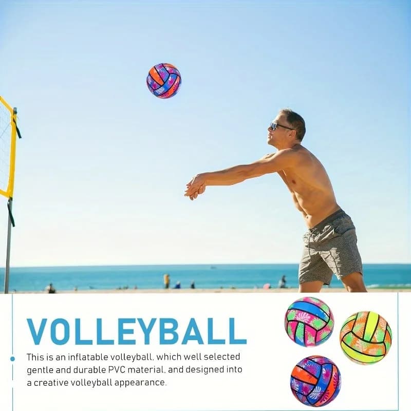 1/2 Volley Beach Balls - PVC Floating Volleyball Resistant, Sports Accessories Summer for Pool and Beach, Dynamic Design