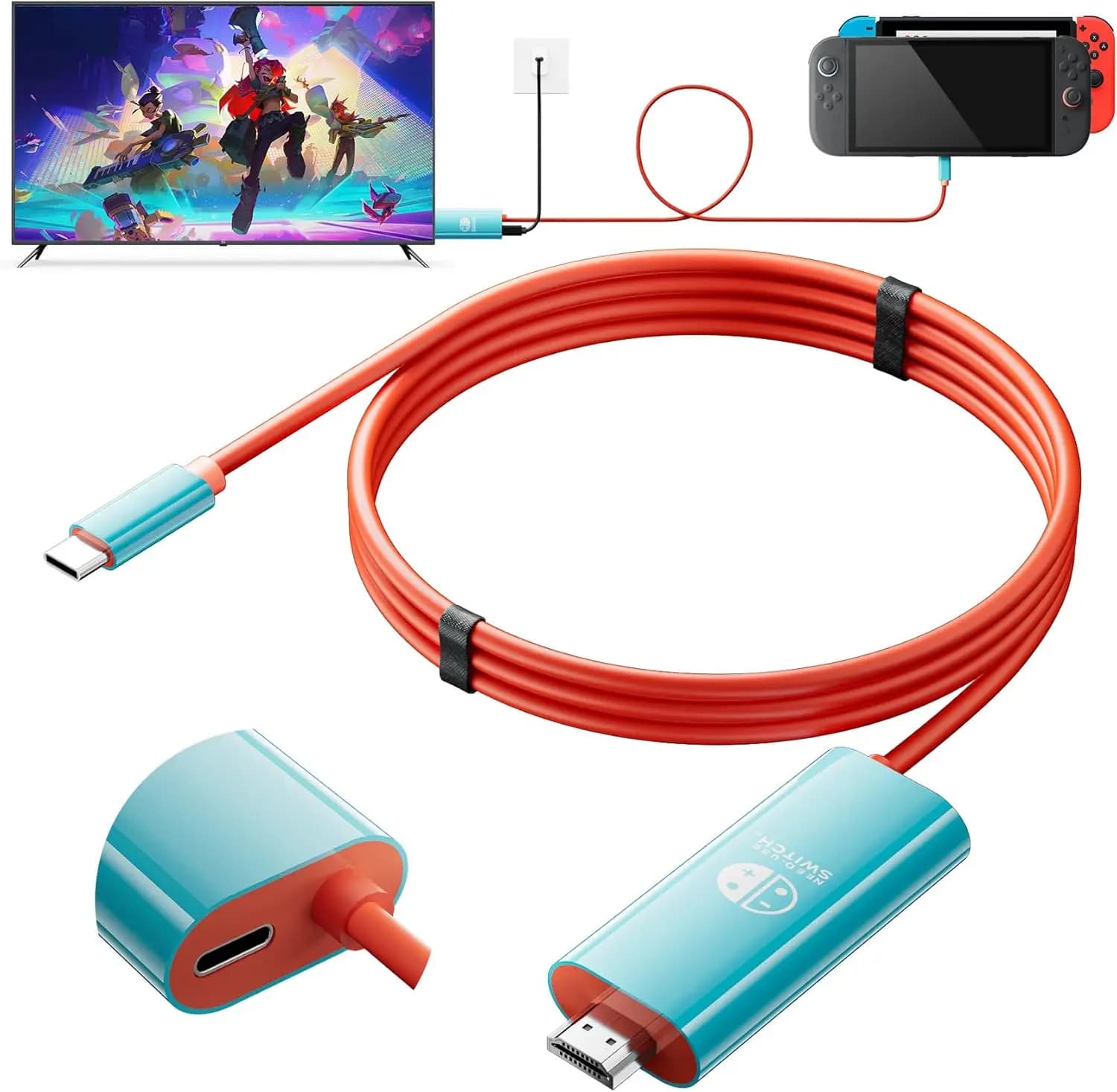 4K/144HZ 2M video cable for switch 1/2 host HD HDMI PD 100W cable adapter for ROG ALLY video conversion cable