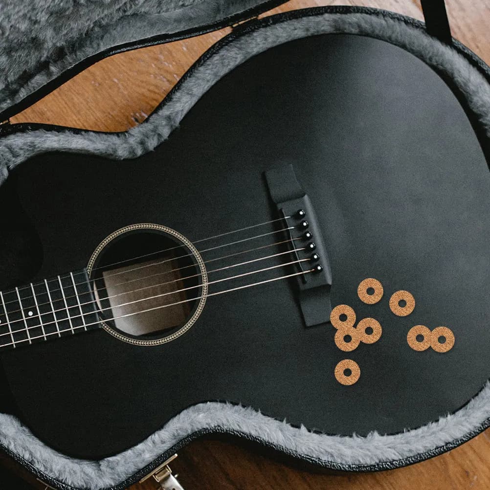 20 Pezzi Impugnature per Plettri da Chitarra Antiscivolo in Sughero, Supporti Rotondi Antiscivolo per Plettri, Cuscinetti Comodi per il Pollice, Accessori per Chitarra e Ukulele