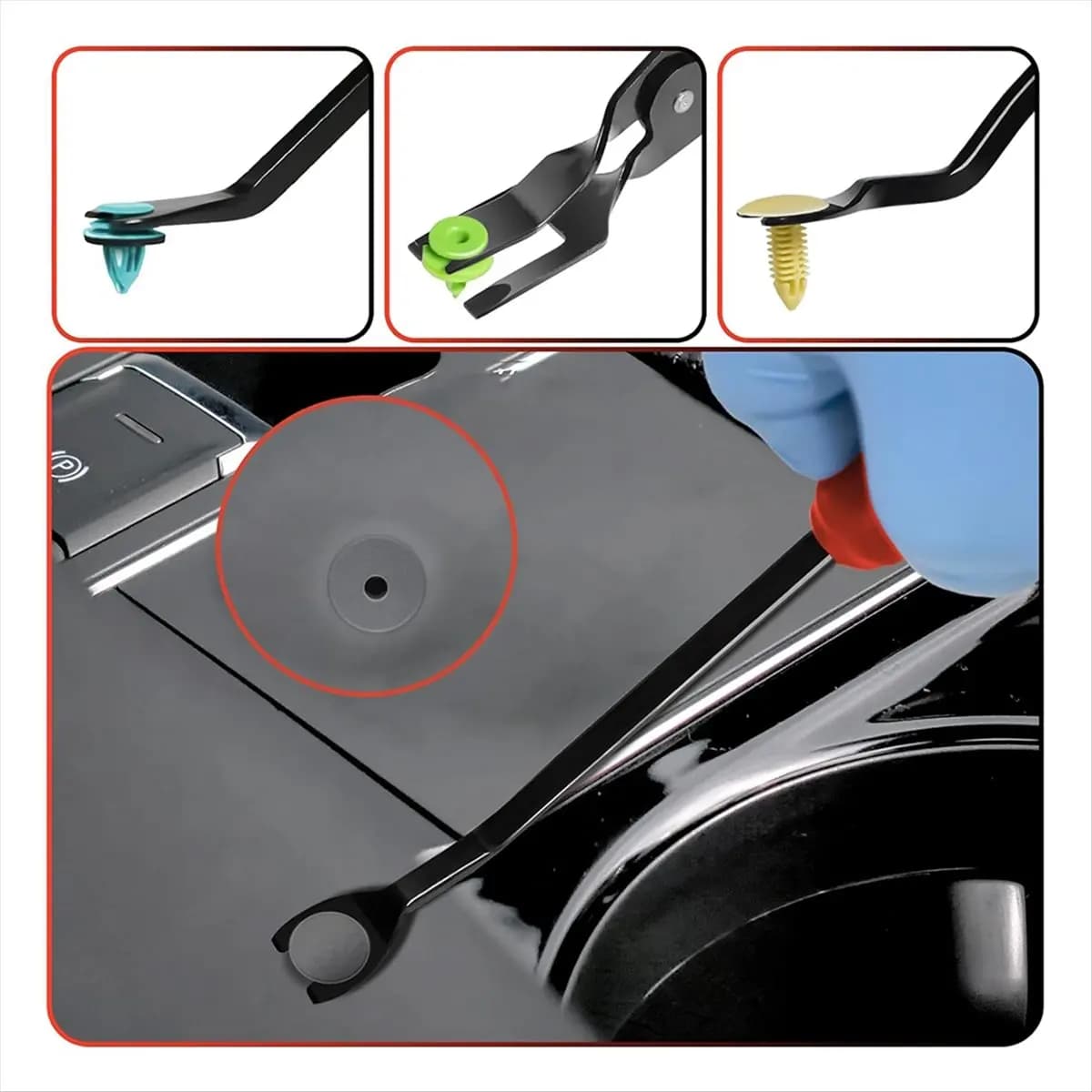 A13M Body Clip Pliers Set, 30 Degree and 80 Degree Push Pin Pliers,Panel Clip Removal Plier, Automobile Upholstery Trim Clip