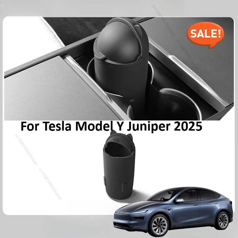 Tazza della spazzatura in silicone per auto per Tesla Model Y Juniper 2025 scatola di immagazzinaggio di controllo centrale kit di accessori per lattumiera