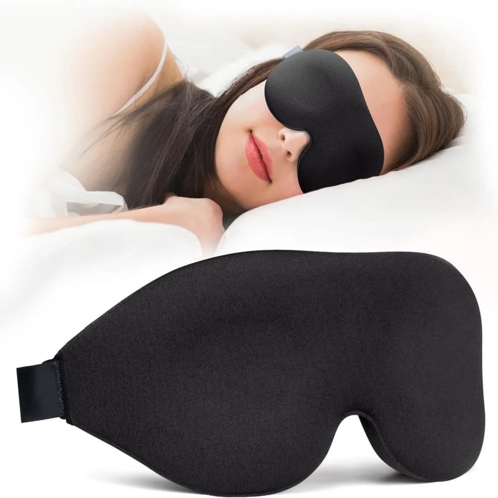3D shaped sleeping mask, locks the light, delicate on the skin, breathable, to sleep, rest, relax, without pressure, for trips and naps.