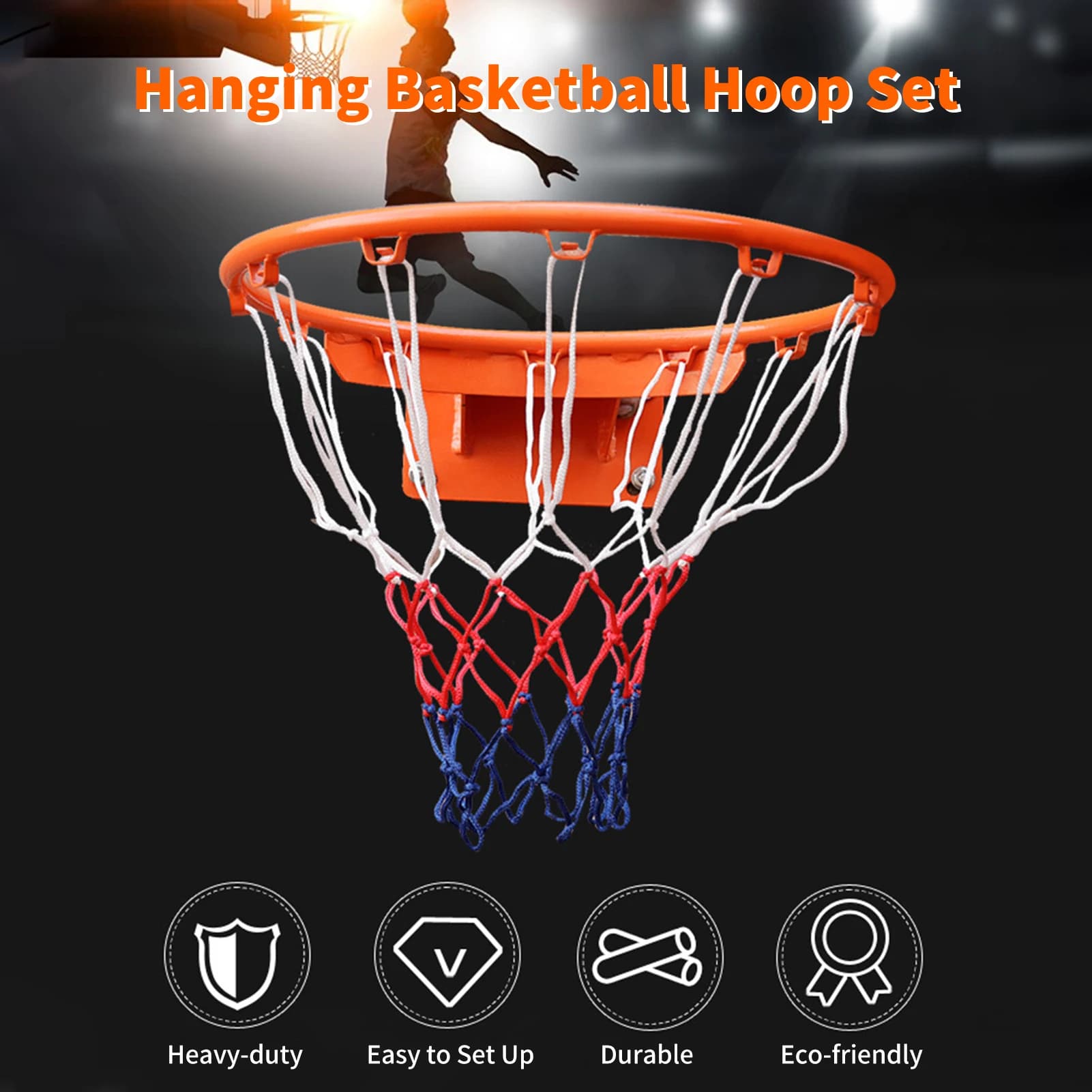 Set da Basket da Parete Resistente e Durevole per Adulti, per Uso Interno ed Esterno