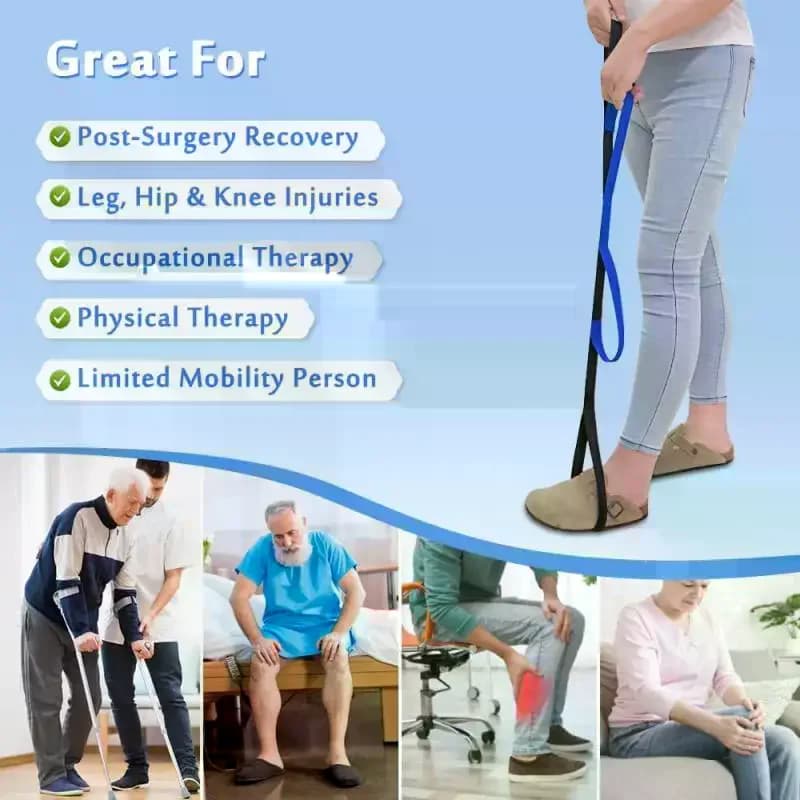 Black Blue Nylon Leg Lifting Belt Multi Use Leg Lift Strap Disabled Accessories Wear Resist Leg Train Strap Health Care Braces
