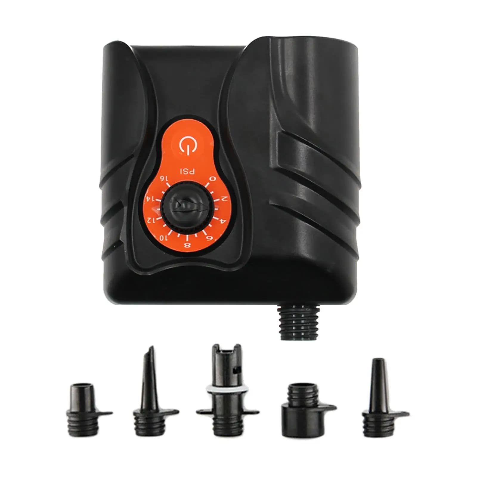 Pompa d'aria elettrica portatile 12V 16PSI per gonfiabili con 6 adattatori, accessori per giocattoli, barche, kayak, galleggianti e divani