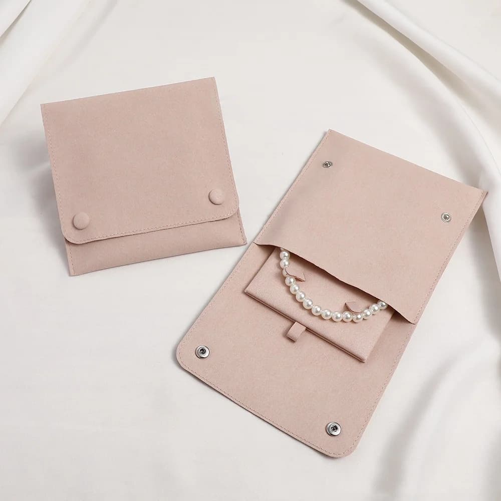 Organizzatore per orecchini, custodia per gioielli in velluto resistente ai graffi, borsa portaoggetti per collane, borsa portatile per gioielli, per borsa a mano e casa