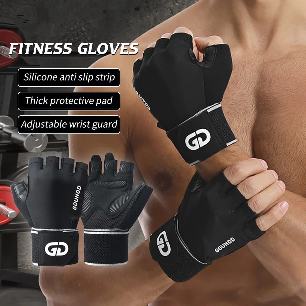 Guanti da Palestra Unisex Senza Dita, Traspiranti e Antiscivolo per Sollevamento Pesi, Ciclismo, Arrampicata, Canottaggio