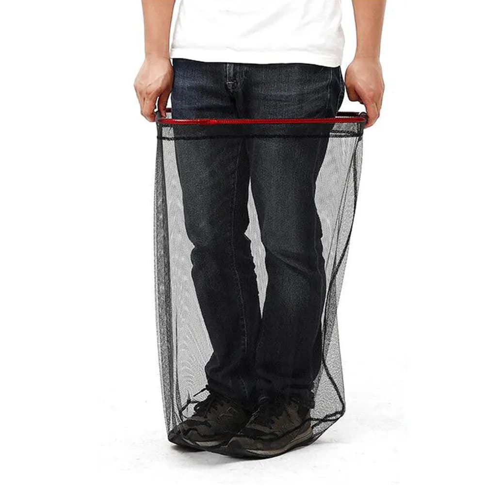 Rete da Pesca Pieghevole Estensibile con Manico Telescopico, Tessuto in Nylon Robusto, Rivestimento Anti-Absorbente, Comoda per la Pesatura
