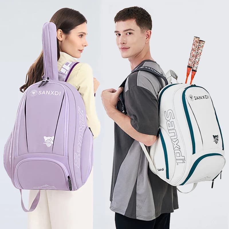 Badminton Tennis Rack Backpack Large Capacity Outdoor Sport Training Bag with Shoe Bag Multifunctional Fitness Bag
