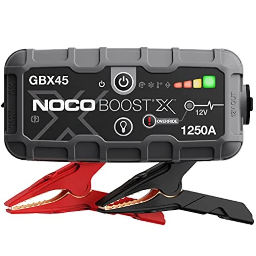 Boost X: Avviatore di Emergenza UltraSafe 1250A, Batteria al Litio 12V, Power Bank Portatile e Cavi di Avviamento - per 6 Cylindri