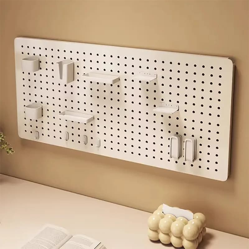 Magnetic Pegboard Hooks Kit No Drill Wall Mounted Storage Organizer Wall Mounted Perforated Board Storage Rack Furniture