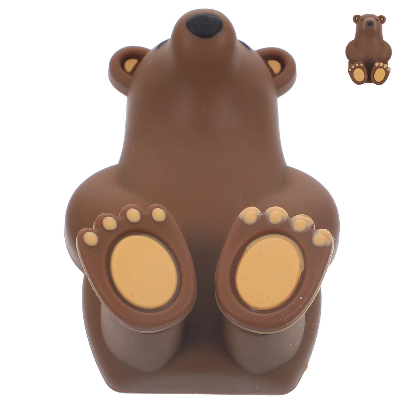 Portaspazzolino in silicone a forma di orsetto con ventosa da parete per bagno e doccia, organizer portaoggetti per spazzolini