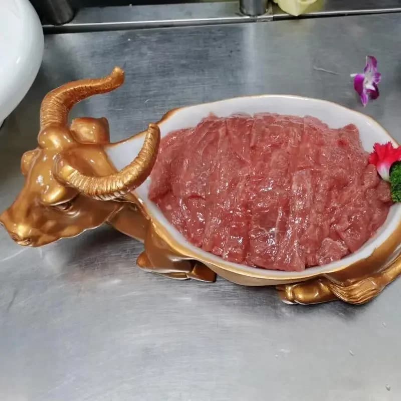 Hot Pot Restaurant Gold Tableware Dry Ice Characteristic Hotel Gas Sky Artistic Conception Dish Fat Mutton Pendulum Plates