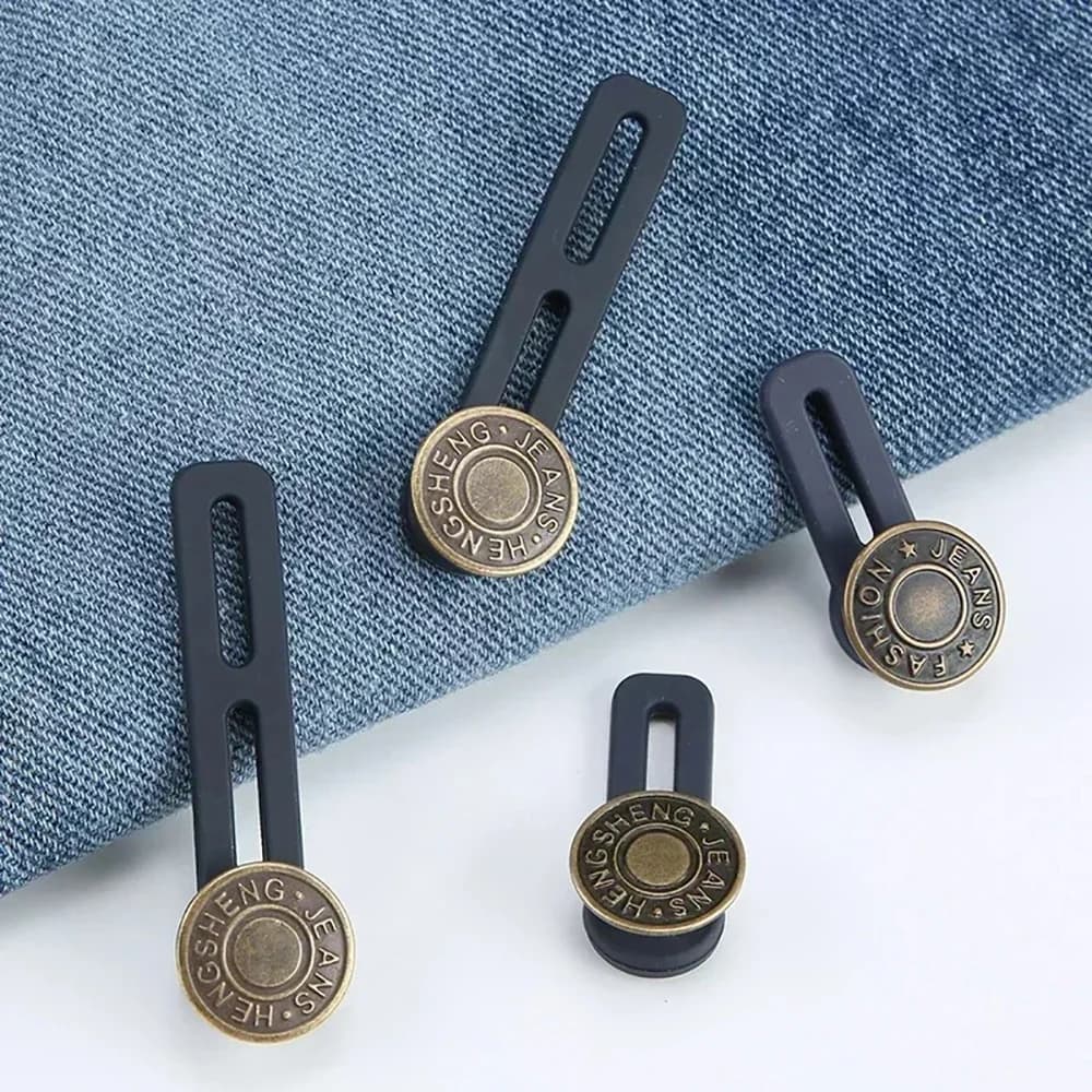 Estensore per Bottoni in Metallo Perfetto per Qualsiasi Jeans o Pantaloni, Senza Cuciture, Fibbie Estensibili per Vita Jeans, Kit di Fissaggio