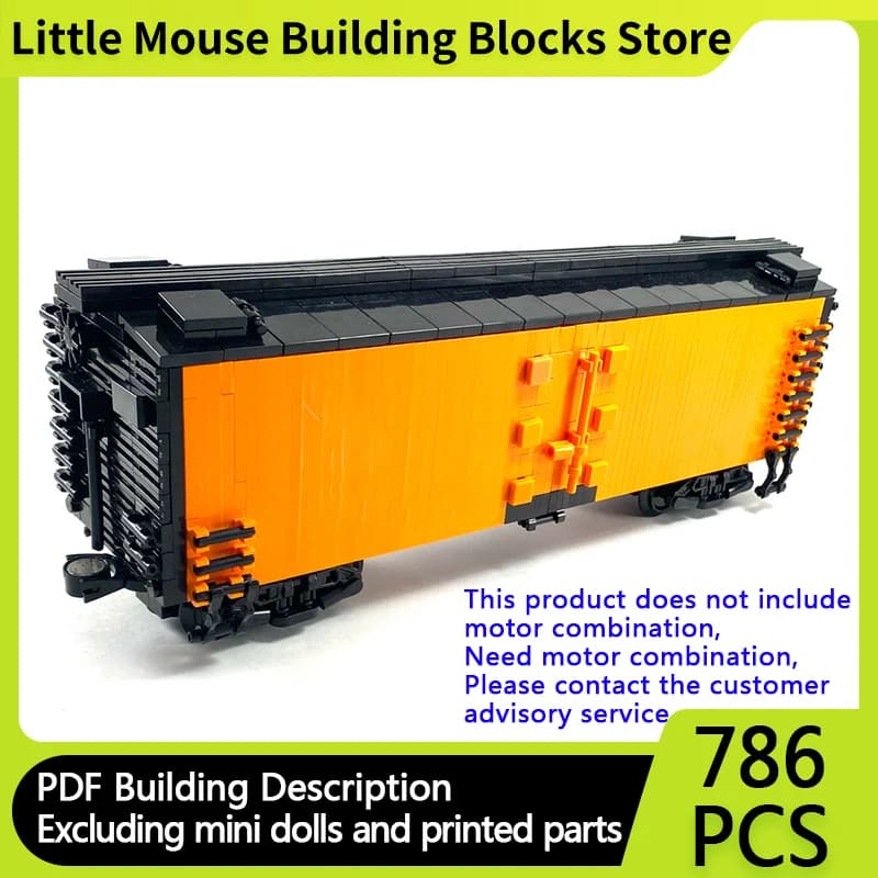 Modellino Auto Urbana MOC, Mattoncini da Costruzione, Vagone Frigorifero Modulare con Lati in Legno, Tecnologia, Regali, Giocattoli da Assemblare per Bambini, Set per le Vacanze
