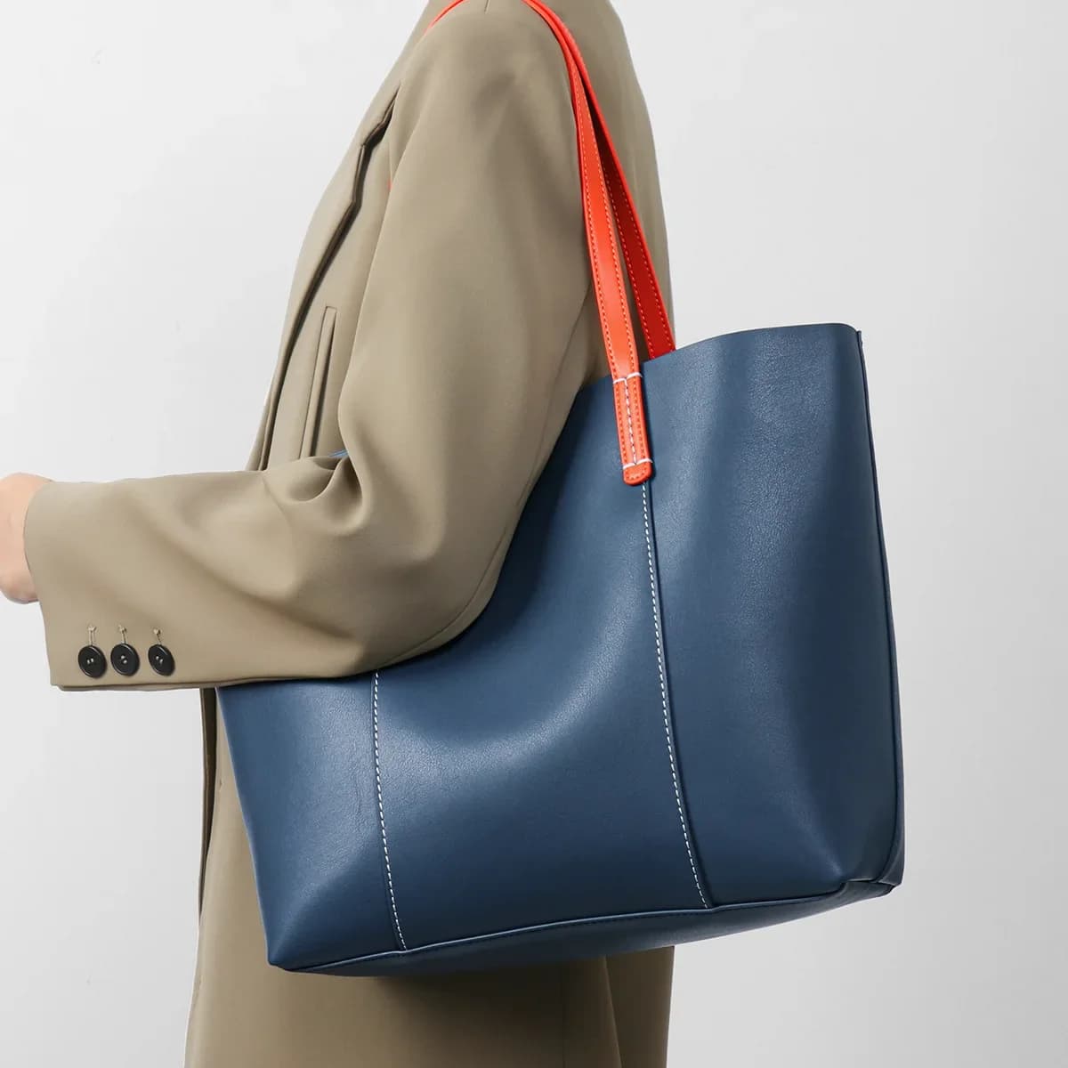 Borsa Fasciatoio Vintage in Vera Pelle 100% con Logo a Lettere, Borsa a Tracolla Trendy per Donna, Casual Chic