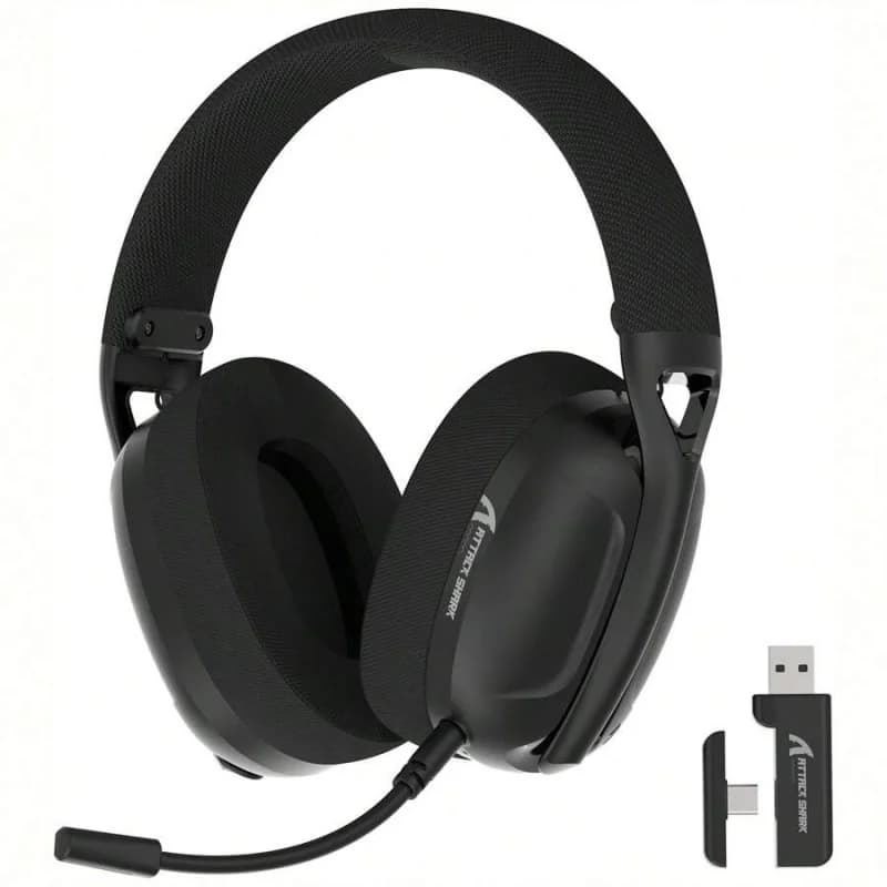 [Auricolare wireless ultraleggero ATTACK SHARK L80, BT 5.3, 2.4G, cavo da 3,5 mm, 50 ore, driver Pro-G da 40 mm, Gaming He