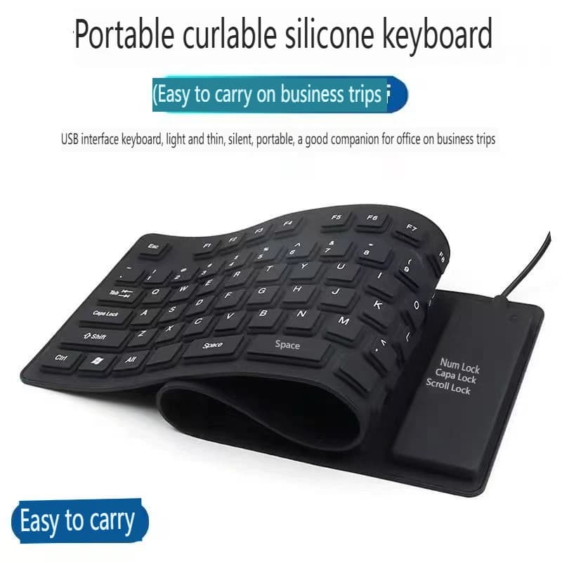 85 Keys USB Wired Keyboard Waterproof Flexible Foldable Silicone 105 Keyboards Soft Rubber Keypad for Xiaomi Laptop Notebook PC