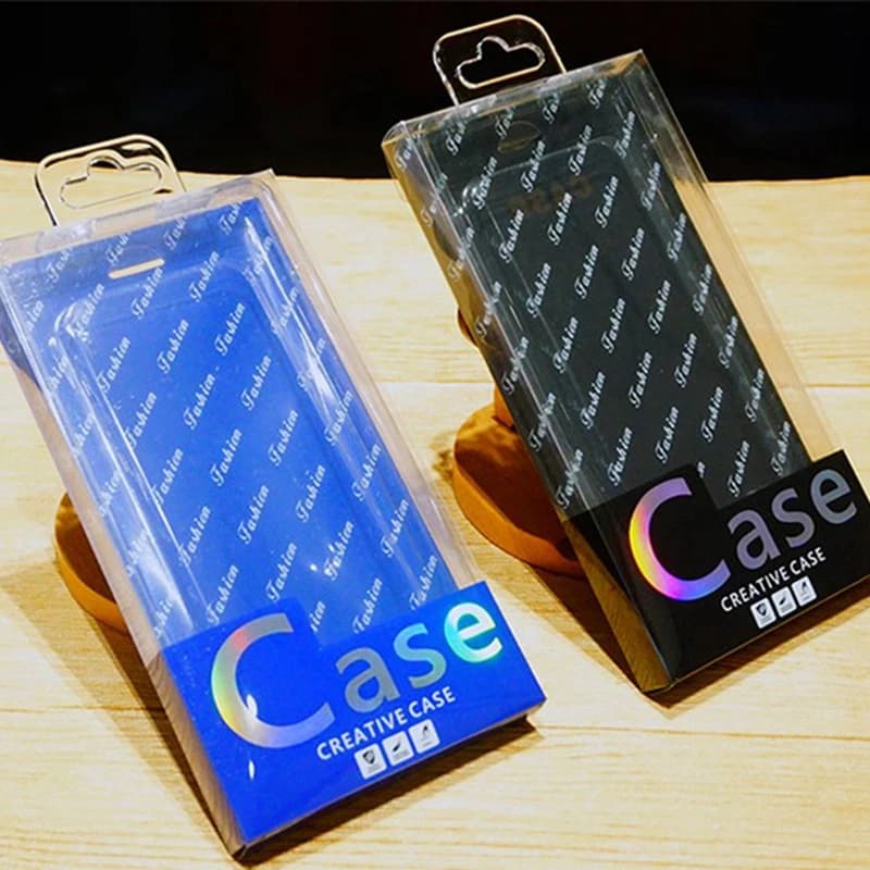 Scatola di imballaggio della cassa del telefono da 100 pezzi, scatola del pacchetto al dettaglio, scatola della copertura del telefono, nero, blu, bianco, scatola della bolla, scatola del PVC
