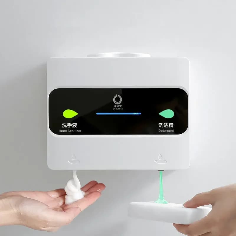 Double ended hand sanitizer machine detergent automatic sensor shampoo and shower gel bottle wall mounted soap dispenser