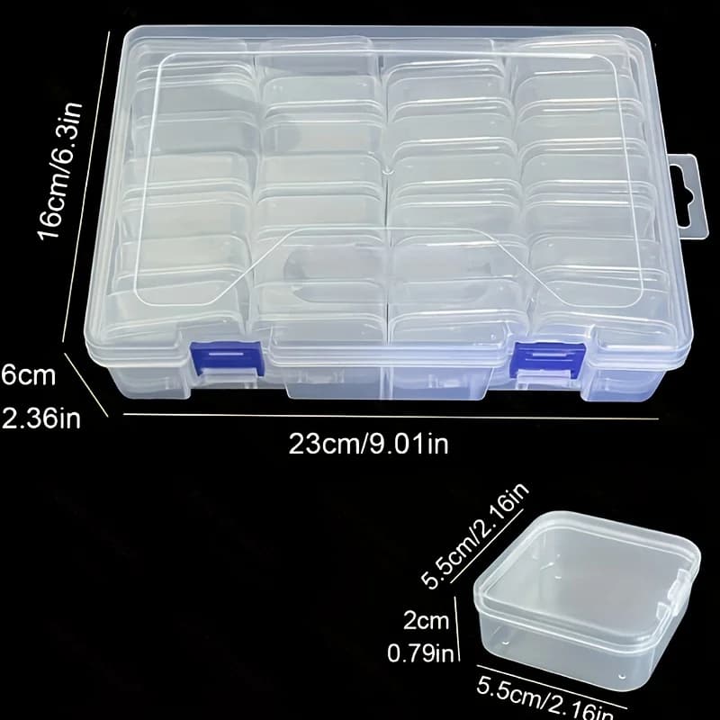Top Quality 9/14/24PCS Durable Plastic Storage Box Transparent Organizer with Compartments for Beads Jewelry And Small Items