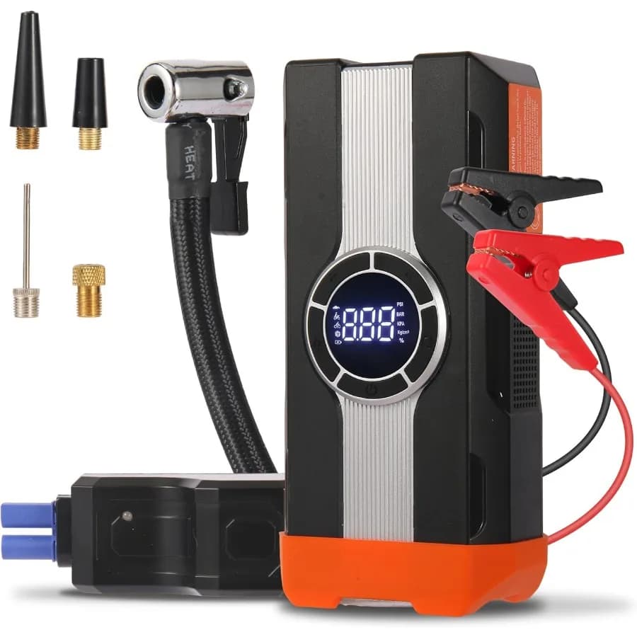 Avviatore portatile con compressore d'aria 1000A 150PSI per veicoli 12V Avviatore compatto con ponticello per batteria per auto con pneumatico integrato I