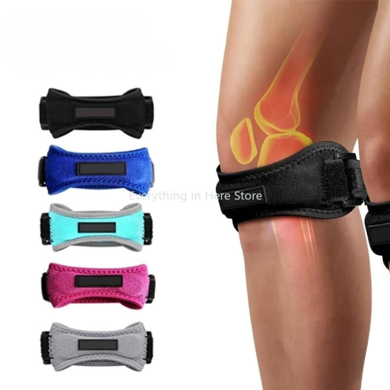 Supporto per tendine rotuleo regolabile per ginocchio, fascia per supporto per ginocchio, per corsa, basket, sport all'aria aperta, ciclismo