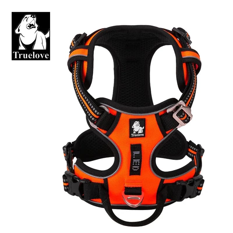Truelove Pettorina per cani in nylon riflettente per animali domestici, senza tirare, regolabile, per cani, medie e grandi, per cani impertinenti, di sicurezza, per veicoli, per camminare, correre